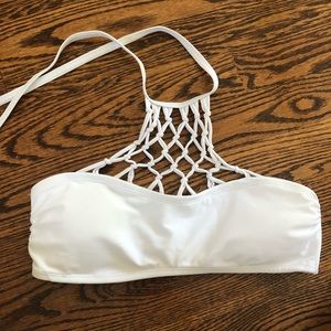 White lattice style Bikini top